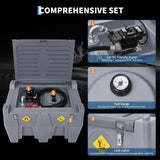 Garvee Portable Fuel Tank, 128 Gallon, 12V Electric Pump, Gray