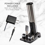 Ivation 6-in-1 Wine Gift Set – Includes Stainless Steel Electric Opener, Vacuum Preserver, 2 Cork Stoppers, Foil Cutter & Charging Base
