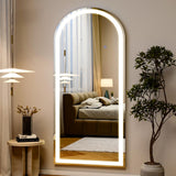 Easly 26x68 inch Full Length Mirror with Lights, LED Lighted Floor Standing, Hanging Full Length with Stand, Full Body Dressing Mirror with Dimmable 3 Color LED