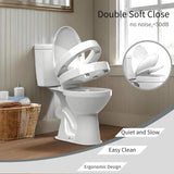Aünsffer Raised 2.91'' Toilet Seat Elongated, Toilet Seat Riser for Elderly, Soft Close & Quick Release, Oblong 18.5inch Compatible Size, PP Material, 2 Years Support
