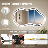 miskerm Irregular Cloud LED Bathroom Mirror 60x32