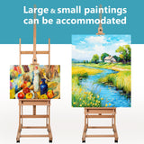 H-Frame Studio Easel, Artist Easel with Wheels and Storage Tray, Adjustable Floor Easel, Natural Somime