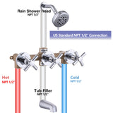 CISTPOFS 3 Handle Tub Shower Faucet Chrome Tub and Shower Trim Kit with Rough-in Valve Bathtub Shower Faucet Set with Tub Spout Wall Mounted