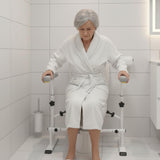 KMINA Toilet Safety Rails for Seniors, Heavy Duty Frame with Handles, Adjustable Height and Width, Handicap Grab Bars