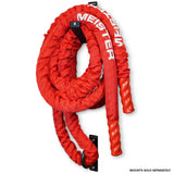 Meister Beast Professional Sheathed Battle Rope for Strength & Conditioning Gym Workouts - 2.5" Diameter - Red Meister
