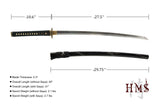 Hand Forged 1045 Steel Black Shell-Inlay Crane Katana Full Tang Sword