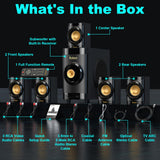 Bobtot Home Theater System Small 4" Subwoofer 200W 5.1/2.1 Channel Surround Sound System with ARC Optical Bluetooth Input