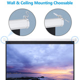 Projector Screen Pull Down 80 Inch 16:9 HD Projection Screen Folding Home Theater Portable Indoor Outdoor Movie Screen ZENY