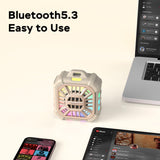 INSMY Shower Bluetooth Speaker, IP67 Waterproof Portable Small Multi Sync 100+ Speakers, Big Volume Booming Bass, 24H Playtime/Floatable/RGB Lights for Outdoor/Kayak/Beach/Golf (Khaki)