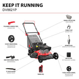 PowerSmart Gas Lawn Mower 21-Inch 144cc OHV Engine 3-in-1 Push Mower with Bagging