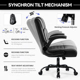 OFIKA Leather Office Desk Chair,Ergonomic Office Chair with Lumbar Support