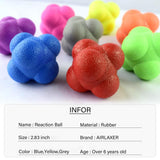 AIRLAXER Reaction Ball,Reflex Ball for Hand Eye Coordination Training,2.83 inch,Pack of 3-Blue,Yellow,Green. AIRLAXER