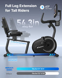 MERACH Recumbent Exercise Bike for Home with 15.6" Display Screen, Smart Bluetooth and Exclusive App Connectivity, Magnetic Stationary Bike for Riders up to 6.3"