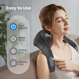 Cordless Neck Massager with Heat, 4D Kneading Neck and Shoulder Massager Deep Tissue, Shiatsu Neck Back Massager Pillow COMFIER