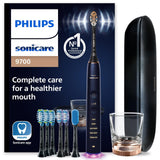 Philips Sonicare DiamondClean Smart 9700 Electric Toothbrush, Sonic Toothbrush with App, Pressure Sensor, Brush Head Detection, 5 Brushing Modes and 3 Intensity Levels, Lunar Blue, Model HX9957/71