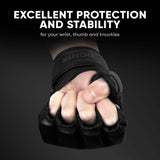 FIGHTR® Pro MMA Gloves for Grappling Sparring Training, Kickboxing Martial Arts Muay Thai Punching Bag Mitt Training Boxing for Men and Women | incl. Carrying Bag FIGHTR