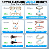 Raugbeyvo Ultrasonic Cleaner, 48KHz Jewelry Cleaner 400ML, Ultrasonic Retainer Cleaner for Eyeglasses Rings Watch Band Necklace Earing, Multi Deep Cleaning Modes, Black