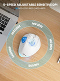 Wireless Trackball Mouse, Adjustable Angle Rechargeable Backlit-White Mouse