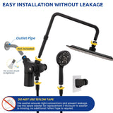 Ryamen Upgraded Dual Shower Heads Combo, 10 inch Filtered Shower Head with Handheld, 3-Way Rain Shower Head with Filters, 7 Settings Handheld Spray, High Pressure, Height Adjustable (Black)
