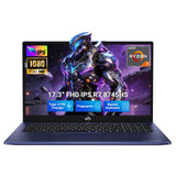 NIMO 17.3" IPS-Gaming-Laptop, AMD Ryzen 7 8745HS Up to 4.9GHz Beat R9 7940HS 16GB RAM 256GB SSD Radeon 780M-Graphics, WiFi 6E USB4 Backlit Keyboard Fingerprint, Win 11 PC for Work & Play 2-Yr Warranty
