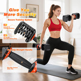 XDDIAS Adjustable Dumbbell Set of 2, 25/55/80LB Dumbbell Set-Fast Adjust Weights Set, 5/10/16 in 1 Free Weights Dumbbells Set with Anti-Slip Metal Handle, Compact Size (25LBS-Pair-10 Gears)