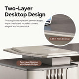 HHEvergreenEnsemble Executive Desk with Storage Cabinet (86.61IN)