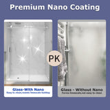EPXMKX 55"- 60" W x 76" H Soft Closing Sliding Frameless Shower Doors,Nano Explosion-Proof Film Shower Glass Door,5/16" (8mm) Transparent Glass Shower Door (Brushed Nickel 60" Wx76 H)