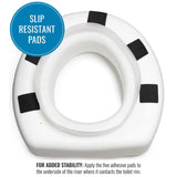 HealthSmart Enhanced Comfort 5" Raised (Round) Toilet Seat Risers for Seniors 5 Slip Resistant Pads FSA/HSA Eligible Padded Toilet Seat Elevation 15.7 x 15.2 x 6.1