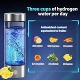 BEVECK 14 oz Portable Hydrogen Water Bottle Generator with PEM-SPE Technology, USB Rechargeable Hydrogen Water Ionizer Cup, Produces up to 3000 ppb Hydrogen in 3 Minutes for Home, Gym, Office & Travel