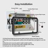 License Plate Cover & Frames, 2 Pack Clear License Plate Protector, ABS Car Front/Rear License Plate Frame with Screws Caps, Fit Any Standard US Plates