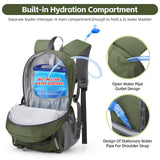RealCool Hiking Backpack for Men Women,20L Lightweight Waterproof Travel Camping Backpack Hiking Daypack for Cycling Running,Army Green