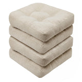 Thick Seat Cushions for Dining Room Chairs, Kitchen Chair Cushions Set of 4, 17" x 17" x 4", Beige