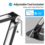 AboveTEK Tablet Stand, Multi-Angle Adjustable iPad Stand Holder, 360° Swivel Tablets Stand Aluminum Desk Mount Fits 4”-11"(Diagonal) iPad/mini/Air/Pro for Business Kiosk Office – Black
