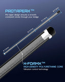 KONLLEN Carbon Fiber Pool Cue, Low Deflection Shaft with Pro Taper, Ebony Inlay Design, 11.8mm Tip, Adjustable Weight System