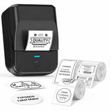 TYPONOS PM240 Label Maker Machine, Black, 3 Rolls with 50x30mm White Labels
