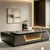L Shaped Executive Desk with Storagek and Mechanical Combination Lock.