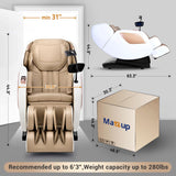 Mazzup Massage Chair Full Body with Heat, Full Body Zero Gravity Shiatsu Massage Chair, Kneading Recliner w/ 20 Auto Modes, Foot Massage, Bluetooth, USB Charging Port, Touch Screen Controller