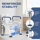 HolyHeal Toilet Safety Rails for Seniors, Adjustable Height & Width Toilet Rails, 350 lb Toilet Handles for Elderly and Disabled, Foldable Toilet Safety Frame, Toilet Bars Fit Any Toilets