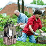 12-Piece Heavy Duty Stainless Steel Gardening Tools Kit with Storage Organizer Handbag & Tool Apron - All-in-One Premium Garden Gift Set for Women/Men