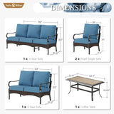 Sophia & William Metal Patio Furniture Set, 7 Seats Outdoor Conversation