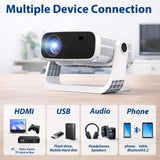 Wielio 2026 Smart Projector Android TV with WiFi 6 and Bluetooth 5.0 Built in 1000+ Apps 240 ANSI Portable Bedroom Mini Movie Projector Support 4K/1080P Auto Keystone & Zoom