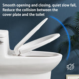 SS114 Slow Close Elongated Toilet Seat and Lid Compatible with TOTO SS113/SS154/SS224/SS204 Traditional Toilet Seat Replacement with Toilet Bolts and Nut, Cotton White