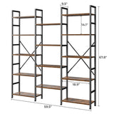 Bookshelf, Bookcase with 14 Open Display Shelves, Wide Book Shelf Book Case for Home & Office
