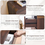 Standifurno Modern 8 Drawer Dresser, 47- Inch Wood Chest of Drawers with Large Storage, Walnut Dresser Closet for Bedroom, Living Room, Nursery.