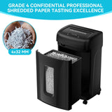 22-Sheet Crosscut Paper Shredder for Home Office, Cardboard Shredder with 9.24 Gallon Bin, P-4 Security Level, 20 Minutes Continuous Run Time, Heavy Duty Shredder for Cd, Credit Card, Staple, Clip