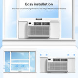 ZAFRO 8,000 BTU Window Air Conditioner Cools Up to 350 Sq.Ft.,Window AC Units with 7 Modes&4 Speeds,Quiet Operation,Energy Saving with Remote,Easy Installation for Bedroom,Small Rooms,White[2026New]
