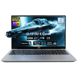 NIMO 15.6" Laptop, Intel 6 Cores I3-1215U 32GB RAM 1TB SSD (Up to 4.4GHz, Beat R5 7520U), 65W Fast PD 180° Viewing Wi-Fi 6 Backlit Keyboard Computer for Business Work Creator Student Study and Home
