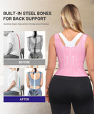 SHAPELLX Waist Trainer Tummy Control Shapewear Workout Faja Body Shaper for Women Corset Shapewear Plus Size Pink XL