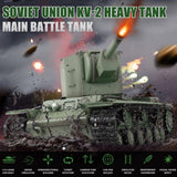 BESTYMXY RC Tanks Heng Long Russia KV-2 Heavy Tank, 1/16 2.4ghz Russian Tank Model That Shoots, Remote Control Tank Vehicles with Sound & Light for Ages 14+