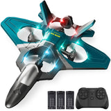 Tubokoro RC Planes with 3 Batteries for Kids Adults, Foam Remote Control Airplane Jet Helicopter Drone Toys for Kids Adults 8-12 12-16, Remote Control Plane Airplane Toys with Led Lights